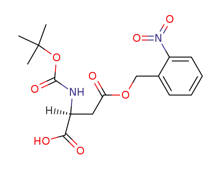 Molecular Structure of 66215-86-9 (L-Aspartic acid, N-[(1,1-dimethylethoxy)carbonyl]-,
4-[(2-nitrophenyl)methyl] ester)