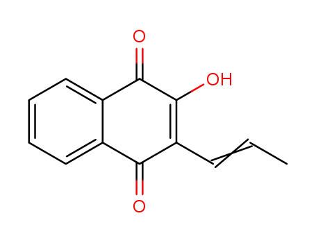 Molecular Structure of 29366-41-4 (2-Hydroxy-3-(1-propenyl)-1,4-naphthoquinone)