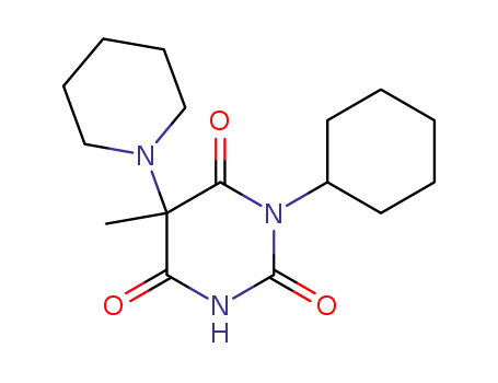 (-)-1-Cyclohexyl-5-methyl-5-piperidino-barbitursaeure