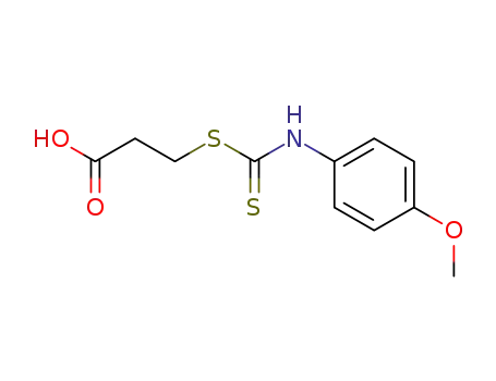 Molecular Structure of 4240-95-3 (3-{[(4-methoxyphenyl)carbamothioyl]sulfanyl}propanoic acid)