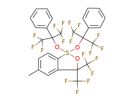5-Methyl-3,3-bis-trifluoromethyl-1,1-bis-(2,2,2-trifluoro-1-phenyl-1-trifluoromethyl-ethoxy)-1,3-dihydro-1λ<sup>4</sup>-benzo[c][1,2]oxathiole