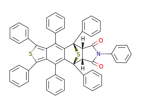 1,3,4,5,7,9,10-heptaphenyl-(5a<i>c</i>,8a<i>c</i>)-5,5a,8a,9-tetrahydro-5<i>r</i>,9<i>c</i>-episulfano-thieno[3',4':4,5]benzo[1,2-<i>f</i>]isoindole-6,8-dione