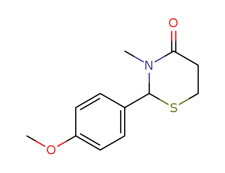 Molecular Structure of 91641-16-6 (2-(4-methoxy-phenyl)-3-methyl-tetrahydro-[1,3]thiazin-4-one)