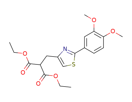 Molecular Structure of 859200-74-1 ([2-(3,4-dimethoxy-phenyl)-thiazol-4-ylmethyl]-malonic acid diethyl ester)