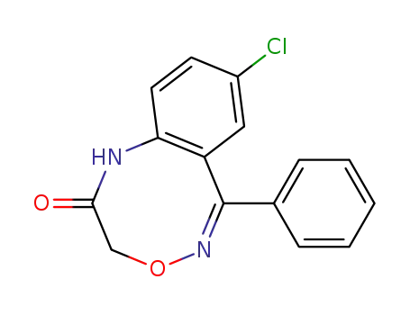 Molecular Structure of 13132-66-6 (8-chloro-6-phenyl-1<i>H</i>-benzo[<i>d</i>][1,2,6]oxadiazocin-2-one)