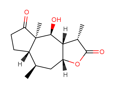 Molecular Structure of 10236-32-5 (Azuleno[6,5-b]furan-2,5-dione,decahydro-4- hydroxy-3,4a,8-trimethyl-,(3S,3aS,4S,4aR,- 7aS,8R,9aR)- )
