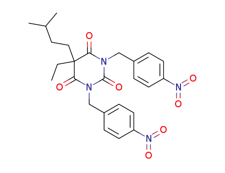 Molecular Structure of 65944-31-2 (5-ethyl-5-(3-methyl-butyl)-1,3-bis-(4-nitro-benzyl)-pyrimidine-2,4,6-trione)