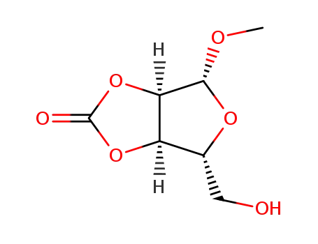 Molecular Structure of 33208-39-8 (methyl-(<i>O</i><sup>2</sup>,<i>O</i><sup>3</sup>-carbonyl-β-D-ribofuranoside))