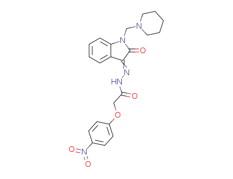 Acetic acid, (4-nitrophenoxy)-, (1,2-dihydro-2-oxo-1-(1-piperidinylmethyl)-3H-indol-3-ylidene)hydrazide