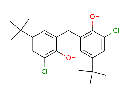 Molecular Structure of 802-62-0 (Phenol,2,2'-methylenebis[6-chloro-4-(1,1-dimethylethyl)-)