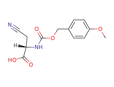 Molecular Structure of 31883-91-7 ((S)-3-Cyano-2-(4-methoxy-benzyloxycarbonylamino)-propionic acid)
