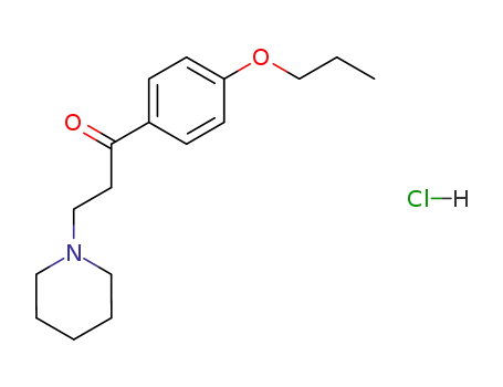Molecular Structure of 1155-49-3 (Propiophenone, 3-piperidino-4'-propoxy-, hydrochloride)