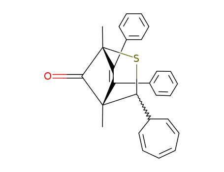 Molecular Structure of 61281-62-7 (2-Thiabicyclo[2.2.1]hept-5-en-7-one,
3-(2,4,6-cycloheptatrien-1-yl)-1,4-dimethyl-5,6-diphenyl-)