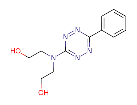 Molecular Structure of 116571-58-5 (bis-(2-hydroxy-ethyl)-(6-phenyl-[1,2,4,5]tetrazin-3-yl)-amine)