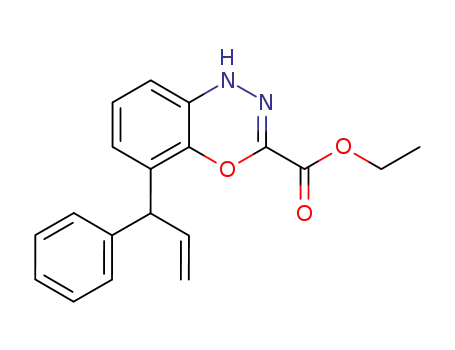 Molecular Structure of 61364-19-0 (1H-4,1,2-Benzoxadiazine-3-carboxylic acid, 5-(1-phenyl-2-propenyl)-,
ethyl ester)