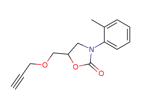 Molecular Structure of 23598-52-9 (3-(2-Methylphenyl)-5-[(2-propynyloxy)methyl]-2-oxazolidinone)