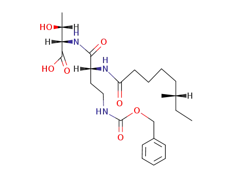 Molecular Structure of 120581-48-8 (<i>N</i>-[(<i>R</i>)-4-benzyloxycarbonylamino-2-((<i>S</i>)-6-methyl-octanoylamino)-butyryl]-L<sub>s</sub>-threonine)