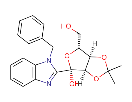 1-(1-benzyl-1<i>H</i>-benzoimidazol-2-yl)-<i>O</i><sup>2</sup>,<i>O</i><sup>3</sup>-isopropylidene-<i>D</i>-<i>ribo</i>-[1]pentulose
