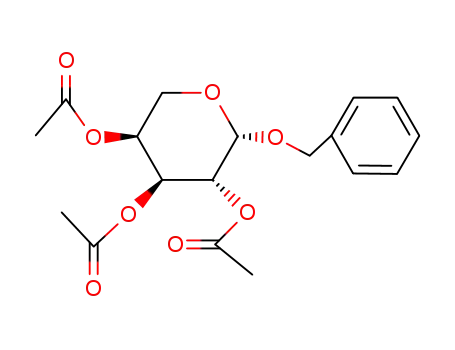 Molecular Structure of 110434-89-4 (Benzyl-2,3,4-tri-O-acetyl-β-L-arabinopyranosid)