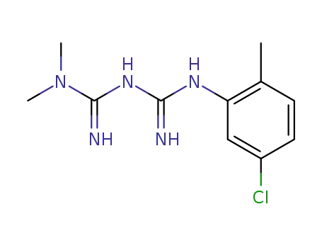 Molecular Structure of 99981-08-5 (5-(5-chloro-2-methyl-phenyl)-1,1-dimethyl-biguanide)