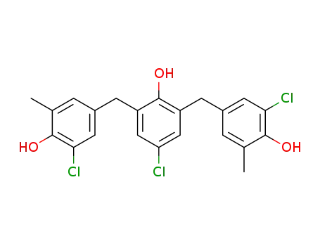 Molecular Structure of 13975-48-9 (4-chloro-2,6-bis-(3-chloro-4-hydroxy-5-methyl-benzyl)-phenol)