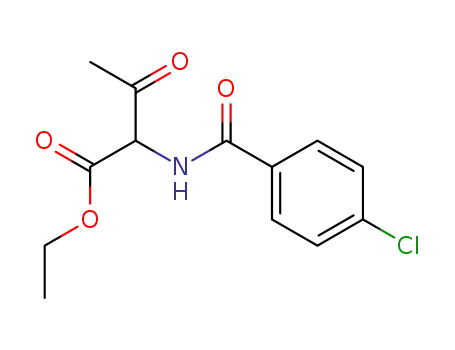 Molecular Structure of 61151-91-5 (Butanoic acid, 2-[(4-chlorobenzoyl)amino]-3-oxo-, ethyl ester)