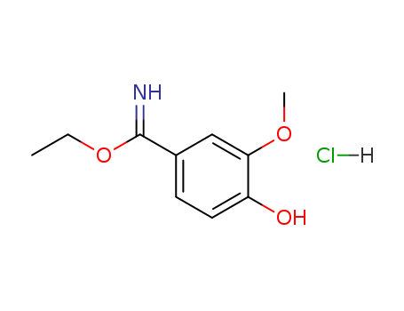 Benzenecarboximidicacid, 4-hydroxy-3-methoxy-, ethyl ester, hydrochloride (1:1) cas  5438-49-3