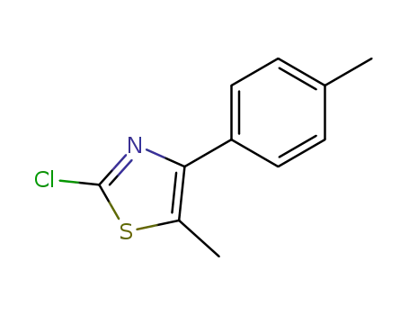 Molecular Structure of 91349-32-5 (2-CHLORO-5-METHYL-4-(4-METHYLPHENYL)THIAZOLE)