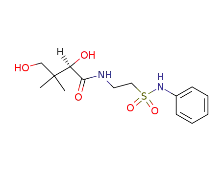 Molecular Structure of 51250-36-3 ((<i>R</i>)-2.4-dihydroxy-3.3-dimethyl-<i>N</i>-(2-phenylsulfamoyl-ethyl)-butyramide)