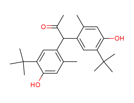 Molecular Structure of 102894-68-8 (1,1-bis-(5-<i>tert</i>-butyl-4-hydroxy-2-methyl-phenyl)-acetone)