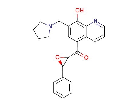 trans-2,3-Epoxy-1-<8-hydroxy-7-(pyrrolidin-1-ylmethyl)chinol-5-yl>-3-phenylpropan-1-on
