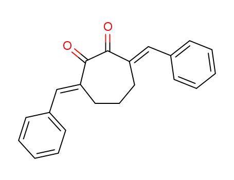 Molecular Structure of 62085-26-1 (1,2-Cycloheptanedione, 3,7-bis(phenylmethylene)-, (E,E)-)