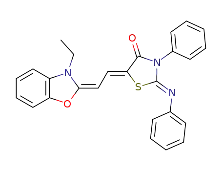 5-[(3-ethyl-3<i>H</i>-benzoxazol-2-yliden)-ethylidene]-3-phenyl-2-phenylimino-thiazolidin-4-one
