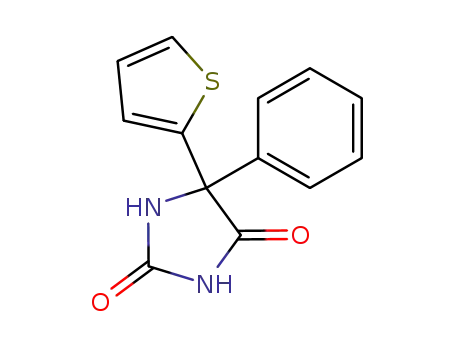 Molecular Structure of 7772-37-4 (5-phenyl-5-(thiophen-2-yl)imidazolidine-2,4-dione)