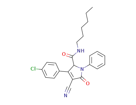 3-(4-Chloro-phenyl)-4-cyano-5-oxo-1-phenyl-2,5-dihydro-1H-pyrrole-2-carboxylic acid hexylamide