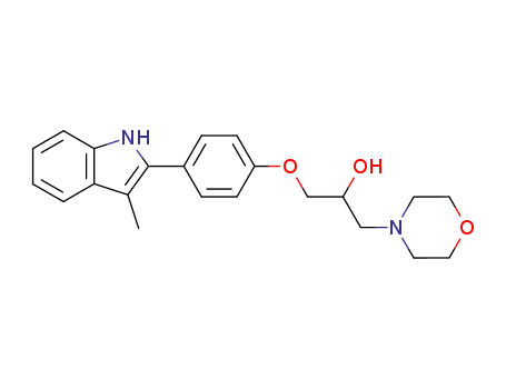 Molecular Structure of 88737-49-9 (1-[4-(3-methyl-1H-indol-2-yl)phenoxy]-3-(morpholin-4-yl)propan-2-ol)