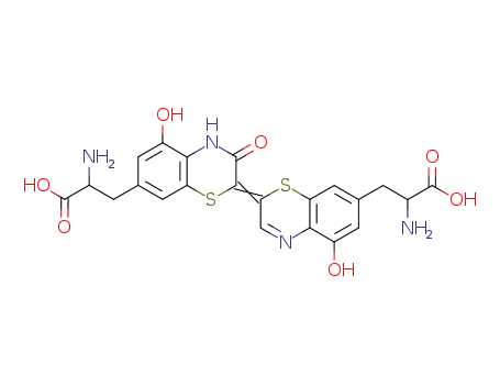 Molecular Structure of 23416-50-4 (2,2'-diamino-3,3'-(5,5'-dihydroxy-3-oxo-3,4-dihydro-[2,2']bi[benzo[1,4]thiazinylidene]-7,7'-diyl)-bis-propionic acid)