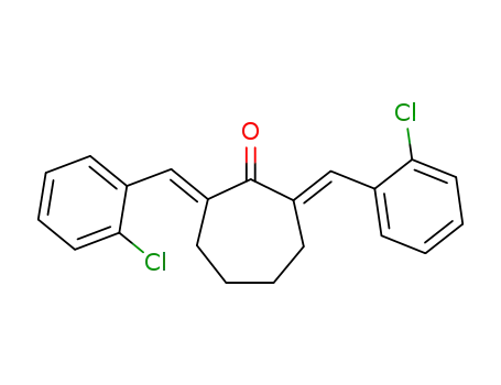Molecular Structure of 102311-20-6 (2,7-[(<i>E,E</i>)-bis-(2-chloro-benzylidene)]-cycloheptanone)
