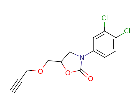 Molecular Structure of 23598-47-2 (3-(3,4-Dichlorophenyl)-5-[(2-propynyloxy)methyl]-2-oxazolidinone)