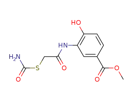 Molecular Structure of 6332-66-7 (methyl 3-{[(carbamoylsulfanyl)acetyl]amino}-4-hydroxybenzoate)