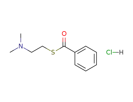 Molecular Structure of 110386-61-3 (Benzenecarbothioic acid, S-[2-(dimethylamino)ethyl] ester,
hydrochloride)