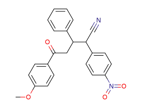 Molecular Structure of 95489-62-6 (5-(4-methoxy-phenyl)-2-(4-nitro-phenyl)-5-oxo-3-phenyl-valeronitrile)