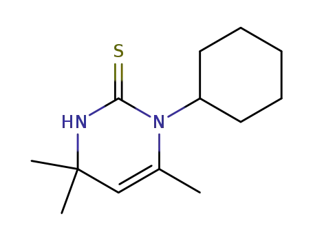 Molecular Structure of 18957-54-5 (1-Cyclohexyl-3,4-dihydro-4,4,6-trimethyl-2(1H)-pyrimidinethione)