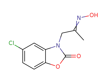 Molecular Structure of 54080-60-3 (2(3H)-Benzoxazolone, 5-chloro-3-[2-(hydroxyimino)propyl]-)