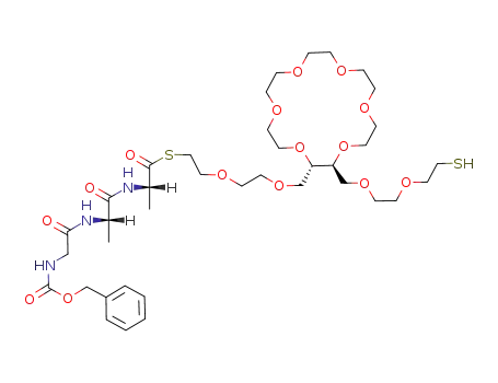 (S)-2-[(S)-2-(2-Benzyloxycarbonylamino-acetylamino)-propionylamino]-thiopropionic acid S-[2-(2-{(2S,3S)-3-[2-(2-mercapto-ethoxy)-ethoxymethyl]-1,4,7,10,13,16-hexaoxa-cyclooctadec-2-ylmethoxy}-ethoxy)-ethyl] ester