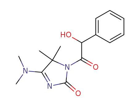 Molecular Structure of 131842-44-9 (5-(Dimethylamino)-3,4-dihydro-3-(2-hydroxy-2-phenylacetyl)-4,4-dimethyl-2H-imidazol-2-on)