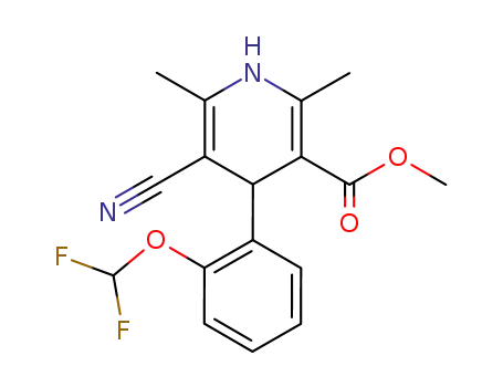 Molecular Structure of 100507-47-9 (methyl 5-cyano-4-[2-(difluoromethoxy)phenyl]-2,6-dimethyl-1,4-dihydropyridine-3-carboxylate)