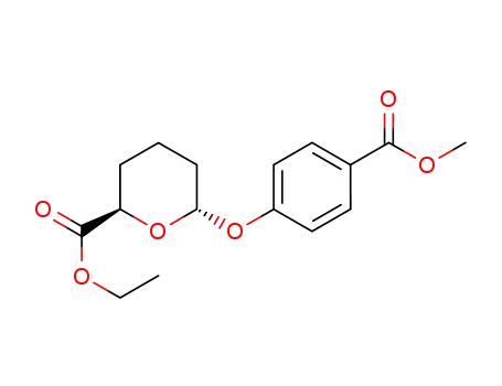 Molecular Structure of 133754-29-7 (trans-2-(p-carbomethoxyphenoxy)-6-carbethoxytetrahydropyran)