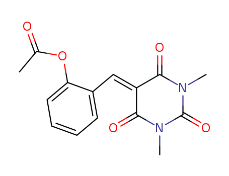 Molecular Structure of 110449-07-5 (2,4,6(1H,3H,5H)-Pyrimidinetrione,
5-[[2-(acetyloxy)phenyl]methylene]-1,3-dimethyl-)