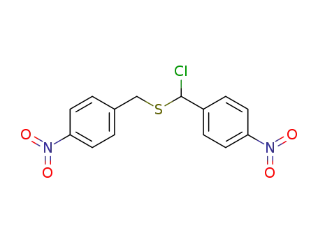 Molecular Structure of 62740-56-1 (Benzene, 1-[chloro[[(4-nitrophenyl)methyl]thio]methyl]-4-nitro-)